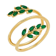Emerald Gold Wrap Ring