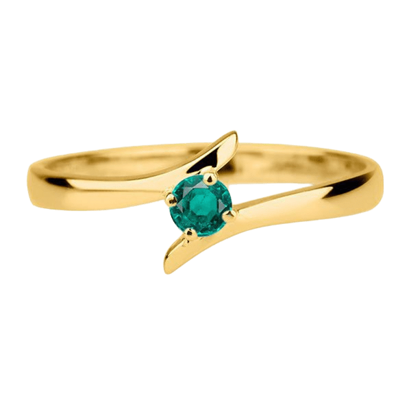 Gold Emerald Minimal Ring